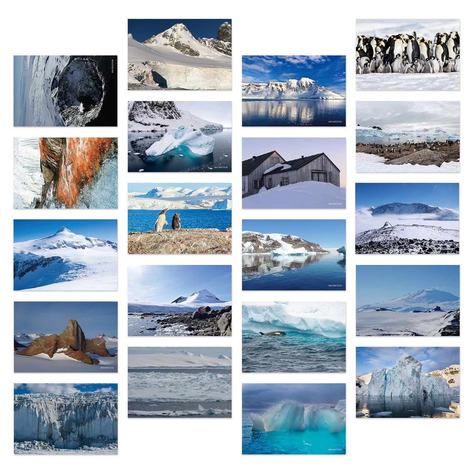 Dear Mapper Vintage Antarctica Landscape Postcards Pack 20pc/Set Postcards from Around the World Greeting Cards for Business World Travel Postcard for Mailing Decor Gift