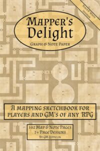 mapper's delight rpg graph paper sketchbook & mapping notebook (black & white interior): for all table top rpg players and game masters (parchment dungeon map cover)