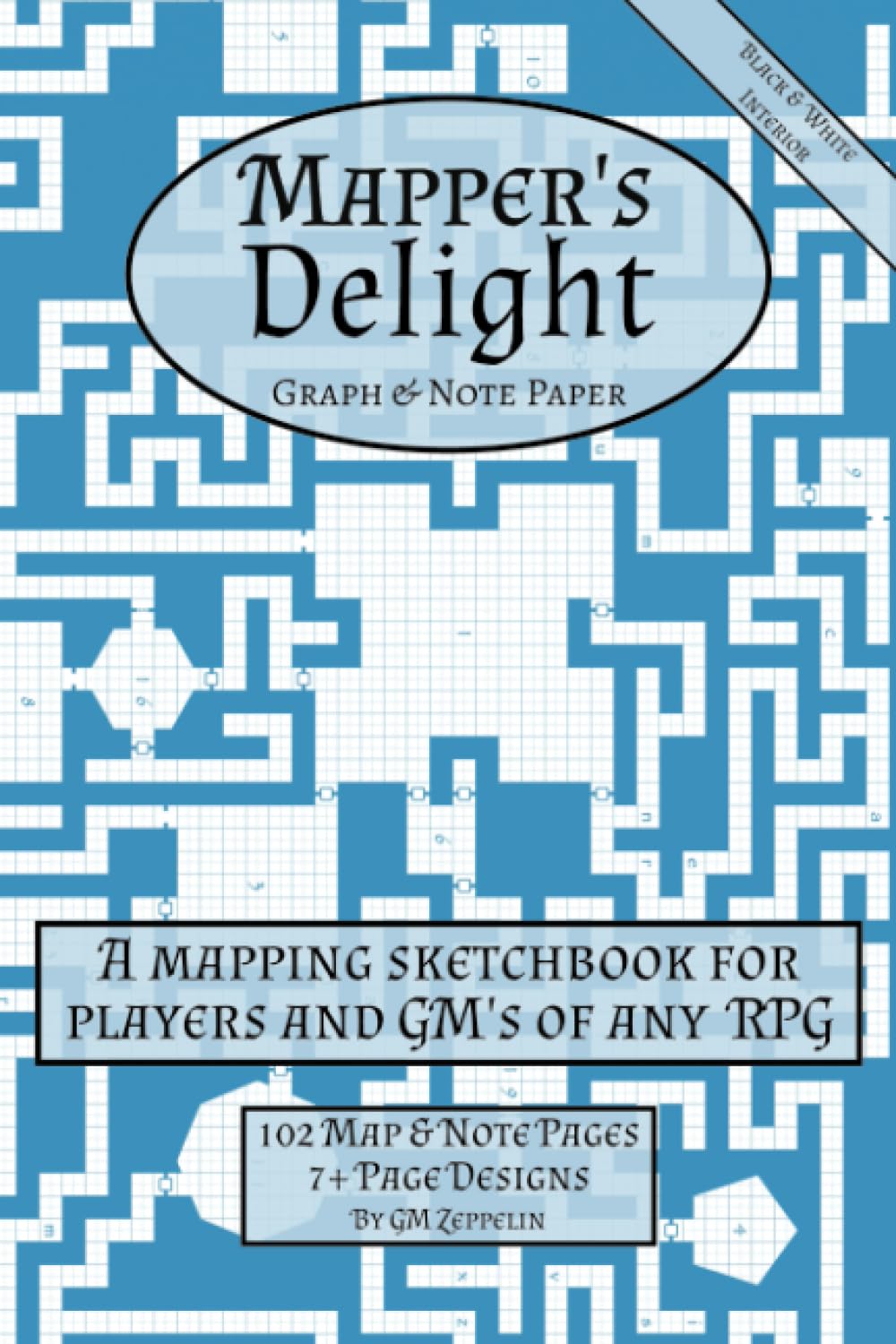 Mapper's Delight RPG Graph Paper Sketchbook & Mapping Notebook (Black & White Interior): For All Table Top RPG Players and Game Masters (Classic Dungeon Map Cover)