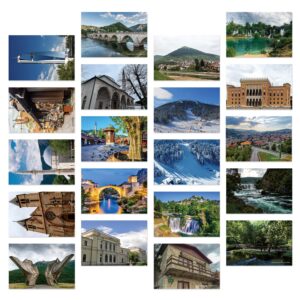 Dear Mapper Bosnia and Herzegovina Vintage Landscape Postcards Pack 20pc/Set Postcards From Around The World Greeting Cards for Business World Travel Postcard for Mailing Decor Gift