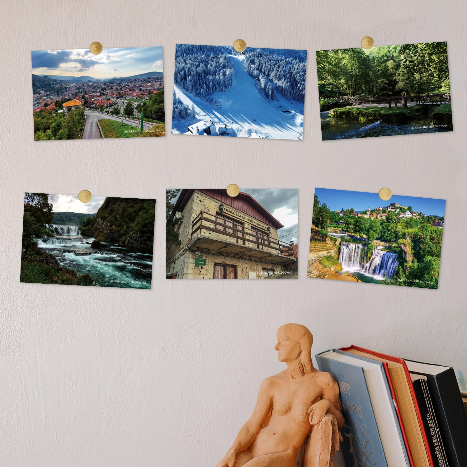 Dear Mapper Bosnia and Herzegovina Vintage Landscape Postcards Pack 20pc/Set Postcards From Around The World Greeting Cards for Business World Travel Postcard for Mailing Decor Gift