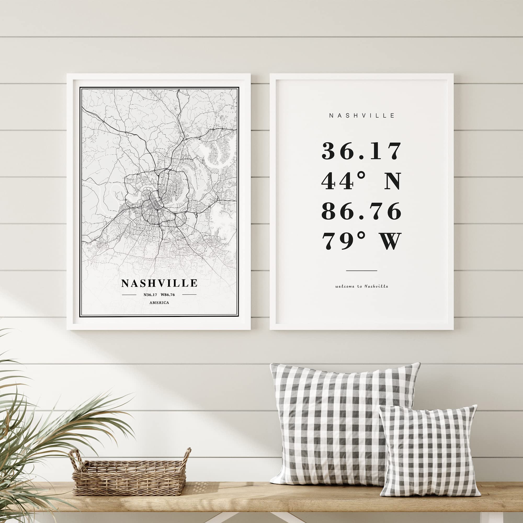 Dear Mapper Nashville United States View Abstract Road Modern Map Art Minimalist Painting Black and White Canvas Line Art Print Poster Art Print Poster Home Decor (Set of 3 Unframed) (12x16inch)