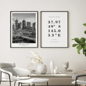 Dear Mapper Melbourne Australia View Abstract Road Modern Map Art Minimalist Painting Black and White Canvas Line Art Print Poster Art Print Poster Home Decor (Set of 3 Unframed) (12x16inch)