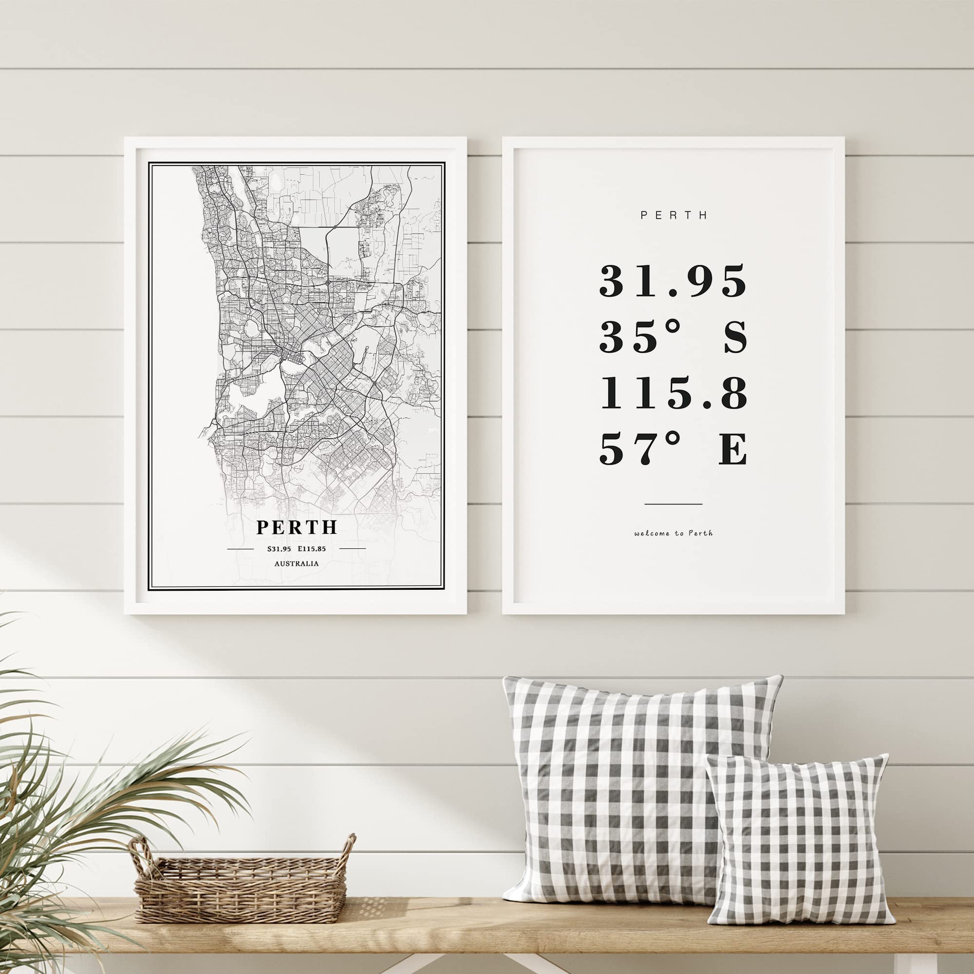 Dear Mapper Perth Australia View Abstract Road Modern Map Art Minimalist Painting Black and White Canvas Line Art Print Poster Art Print Poster Home Decor (Set of 3 Unframed) (16x24inch)