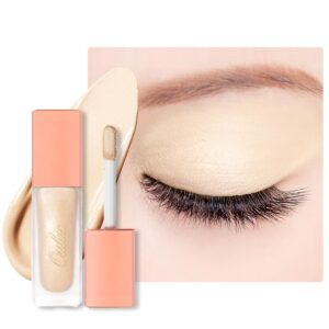 Oulac Nude Matte Eyeshadow Shimmer Finish Liquid Eye Shadow Base&Highlighter Duo| Buildable Smooth Eye Makeup, Wrinkle Resistant, Vegan, Cruelty-Free SA02