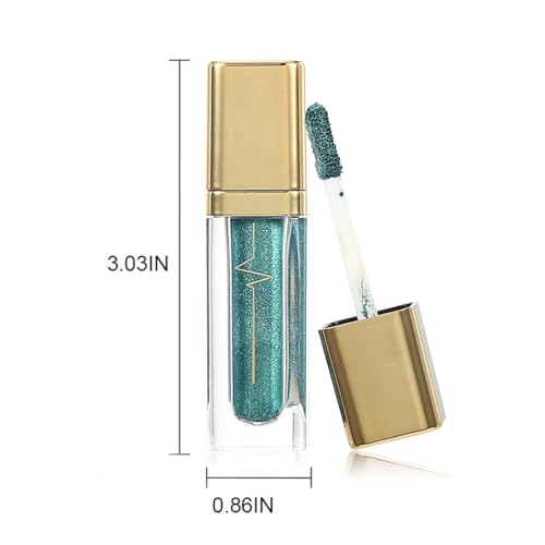 Kilshye Glitter Liquid Eyeshadow Shimmer Eye Shadow Metallic Eyeshadows High Pigment Eyes Shadow Long Lasting Waterproof Eyes Liquid Makeup for Women and Girls Pack of 1 (C- Green 18)