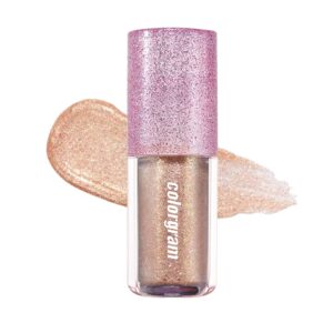 COLORGRAM Milk Bling Shadow 10 Final Pearl | Pigmented liquid glitter eyeshadow, Long-lasting shimmer for daily and party makeup, Multi-dimensional sparkling metallic finish, (0.11 fl.oz)