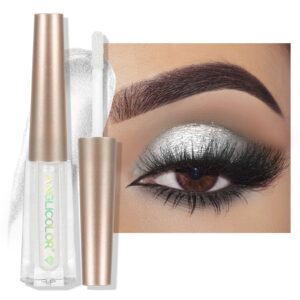 anglicolor diamond glitter liquid eyeshadow, glitter eyeshadow, lightweight smooth, shimmer eyeshadow, metals gloss sparkling eyeliner pen, cosmetics gift for girls and women (silver white #14)