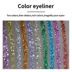 Quxunzzz Liquid Glitter Eyeshadow,Liquid Glitter Eyeliner Metallic Glitter Shimmer Eye Looks Waterproof Long Lasting Quick-Drying Sparkling Eye Shadow (05)