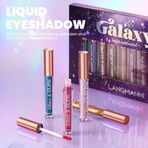 10 Colors Glitter Pearl Liquid Eyeshadow Waterproof Metallic Diamond Shimmer Eye Shadow Set Smudge-proof Shiny Eye Pigment Quick-Drying Sparkling Eye Shadow Naked Smokey Eye Looks Makeup