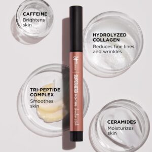 IT Cosmetics Superhero No-Tug Waterproof Eyeshadow Stick, Courageous Cream - Warm Matte Ivory - Longwear, Blendable Cream Eyeshadow with Built-In Primer - Suitable for Sensitive Eyes - 0.05 oz