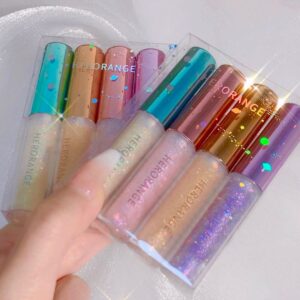 4Pcs Liquid Eyeshadow Set Crystal Diamond High-gloss Liquid Liner Shimmer Glitter Highlight Metallic Liquid Shadows Quick-drying Sequin Pearlescent Eye Makeup Cosmetic