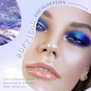 HOSAILY Chameleon Eyeshadow Liquid Glitter Eyeshadow, 5 Colors Shimmer Metallic Intense Color Shifting Multi-chrome Liquid Eyeshadow Long Lasting Quick Dry High Pigmented Holographic Shiny Eye Makeup Set