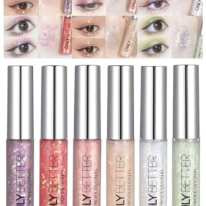 ONLYBETTER Liquid Glitter Eyeshadow Set, Long Lasting, Quick-Drying Sparkling Eye Shadow, Waterproof Liquid Eye Shadow, Creates High-Impact Liquid Eye Glitter