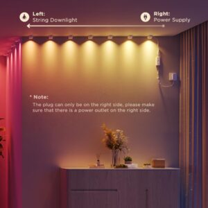 Govee RGBIC String Downlights, Smart LED String Lights Works with Alexa, Color Changing Indoor Wall Light Fixture for Party, New Year & Daily, Music Sync, 9.8ft with 15 LEDs, White