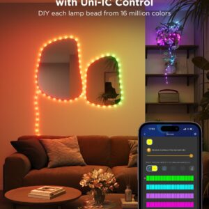 Govee 66ft String Lights, Smart RGBIC Rope Lights Indoor with 99+ Preset Scene Modes, IP65 Waterproof Christmas LED Lights Outdoor, Sync with Music, Works with Alexa, Holiday Home Party Decoration