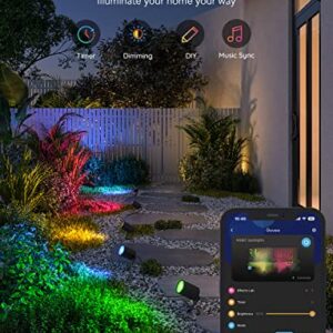 Govee Outdoor Spot Lights, IP65 Waterproof Uplight Landscape Spotlights, WiFi 24V Low Voltage Landscape Lights Work with Alexa, APP Control, RGBIC Color Changing Lights for Patio Decorations, 2 Pack