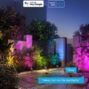 Govee Outdoor Spot Lights, IP65 Waterproof Uplight Landscape Spotlights, WiFi 24V Low Voltage Landscape Lights Work with Alexa, APP Control, RGBIC Color Changing Lights for Patio Decorations, 2 Pack