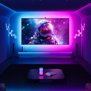 Govee Envisual TV Backlight T2 with Dual Cameras, 16.4ft RGBIC Wi-Fi LED Backlights for 75-85 inch TVs, Double Light Beads, Adapts to Ultra-Thin TVs, Smart App Control, Music Sync, H605C