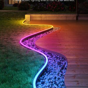 Govee Outdoor Neon Rope Lights, 32.8ft RGBIC IP67 Waterproof Patio Decorations with 64 Scene Modes, Music Sync, Flexible LED Outdoor Lights, Holiday Lights Work with Alexa, Google Assistant