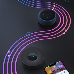 Govee Music Sync Box, Bluetooth Group Control 7 Devices, 22 Dynamic Music Modes, Battery Powered, USB Charged, Supports All Govee Smart Color Light Products