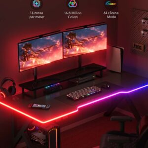 Govee RGBIC Gaming Lights, 10ft Neon Rope Lights Soft Lighting for Gaming Desks, LED Strip Lights Syncing with Razer Chroma, Support Cutting, Smart App Control, Music Sync, Adapter (Only 2.4G Wi-Fi)