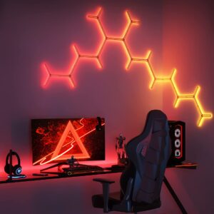 Govee Glide Y Lights, RGBIC LED Gaming Lights for Wall, Smart Wi-Fi Game Lights with Music Sync, DIY and Timer Feature, Gaming Room Lights, LED Lights for Gaming Setup, Wall Lights 7 Pack