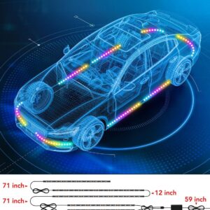 Govee Car Underglow Lights, 8 pcs RGBIC Under Car Lights with 16 Million Colors and 45 Scene Modes, Exterior Car Lights with App Control, 3 Music Modes LED Lights for Cars, SUVs, Trucks, DC 12-24V