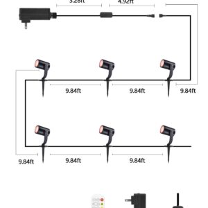 APPECK Low Voltage Landscape Lights, IP67 Waterproof Outdoor Spot Lights, 36W Smart RGBICW Color Changing Landscape Lighting with WiFi APP/Voice Control, Aluminum LED Pathway Lights, 6 Pack