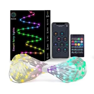 super rgb smart fairy string lights, 33ft usb diy twinkle lights w/remote & app controlled, music sync,12 modes, multicolor & warm white for bedroom, christmas, parties,wedding,centerpiece, decoration