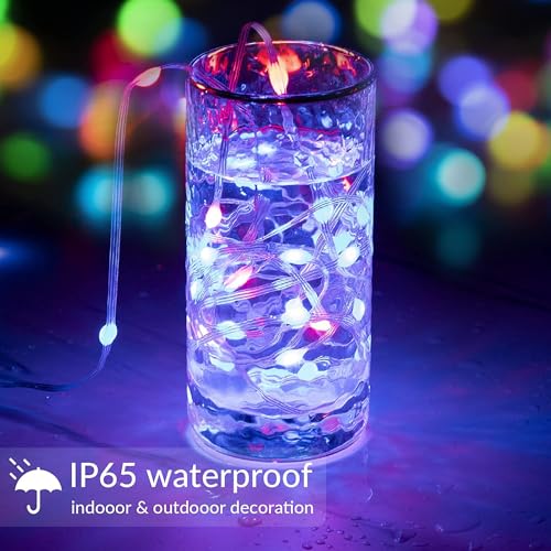 Super RGB Smart Fairy String Lights, 33Ft Usb DIY Twinkle Lights w/Remote & App Controlled, music sync,12 Modes, Multicolor & Warm White for Bedroom, Christmas, Parties,Wedding,Centerpiece, Decoration