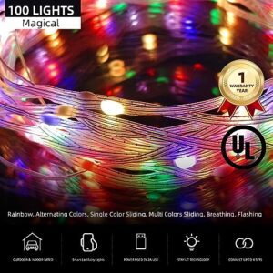 Super RGB Smart Fairy String Lights, 33Ft Usb DIY Twinkle Lights w/Remote & App Controlled, music sync,12 Modes, Multicolor & Warm White for Bedroom, Christmas, Parties,Wedding,Centerpiece, Decoration