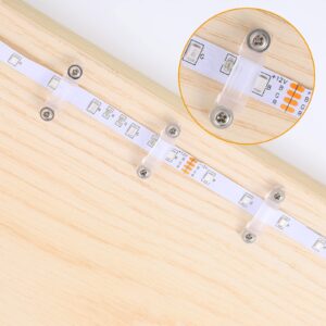 Qunclay 100 Pieces LED Light Hangers LED Light Clips Strip LED Light Holder Clear Tape Clamp Outdoor Light Fixed Clips with 200 Pieces Screws for 12 mm Wide Ip67/68 Strip Lights