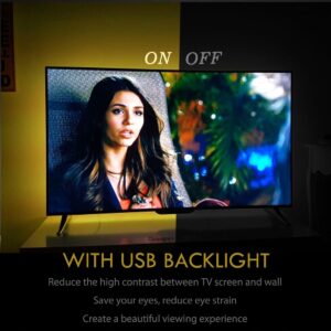 LED Strip Lights for 85-95 inches TV-USB Powered TV Backlight Lights Kit with RF Remote Cover all 4/4 sides Behind TV Lights Movies Game Decor Mood Lighting