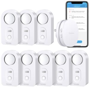 govee water detectors 8 pack sensor with 100db adjustable audio alarm bundle with govee wifi smart gateway with alert email & app push for home bedrooms