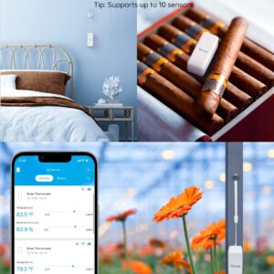 Govee 4 Pack H5100 Mini Hygrometer Thermometer Bundle with Govee New WiFi Digital Hygrometer Thermometer, Indoor Outdoor Smart Gateway Room Temperature Humidity Sensor