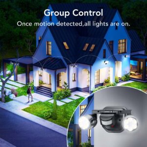 OREiN Motion Sensor Outdoor Lights, AC Smart WiFi Flood Lights Outdoor Connect to The Third Platform, 450°Wide Adjustment 1600LM/12W(150W Equiv), 5000K LED Security Light for House,Black (Hardwired)