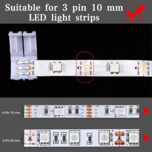 28 Pieces 3 Pin LED Connector LED Strip Connector 10 mm Solderless LED Light Connector L Shape LED Lights Extension T Shape Solderless LED Adapter Connectors for WS2811 WS2812B SK6812 LED Strip