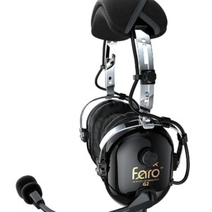 Faro G2 ANR (Active Noise Reduction) Premium Pilot Aviation Headset with Mp3 Input - Black