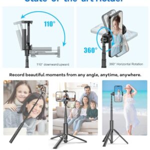 Gahenwo 60" Phone Tripod & Selfie Stick with Remote for Cell Phone 4"-7", Portable Smartphone Tripod Stand Compatible with iPhone Android, Lightweight Travel Tripod for Selfies Video Recording Vlog