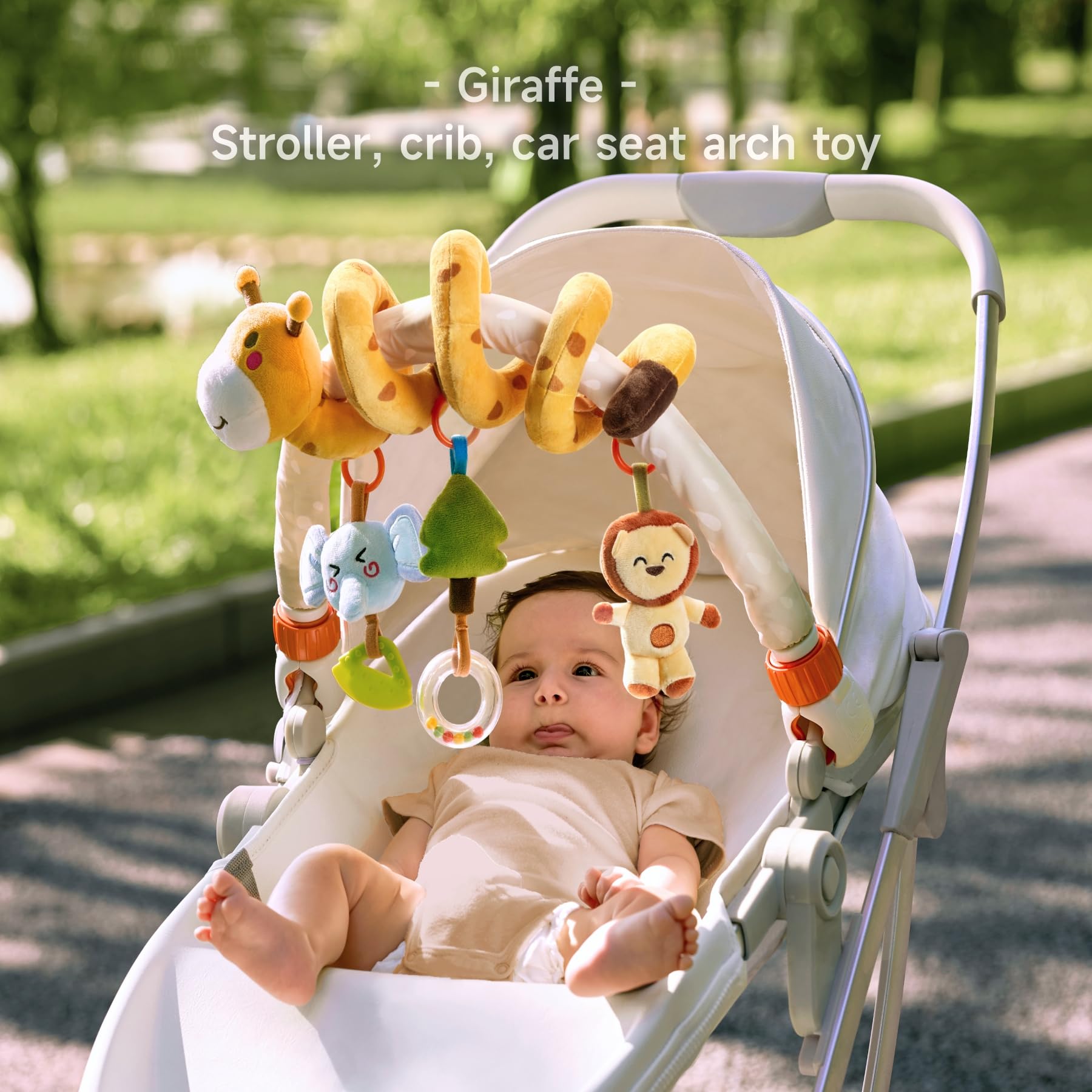 TUMAMA Baby Stroller Arch Toy,Portable Baby Mobile for Bassinet,Car Seat Crib Accessories Travel Activity Arch for Babies Infants 0-12 Months