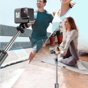 Selfie Stick, 41'' Extendable Phone Tripod Stand with Phone Holder & Detachable Remote, 360° Rotation Selfie Stick Tripod for Cell Phone Compatible with iPhone, Android, Samsung