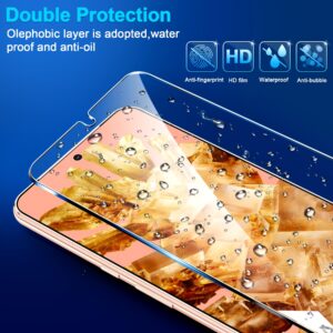 letosan 4 Pack for Google Pixel 8 Screen Protector, 9H Tempered Glass, Ultrasonic Fingerprint Unlock, Case Friendly HD Clear for Google Pixel 8 Tempered Glass Screen Protector 5G