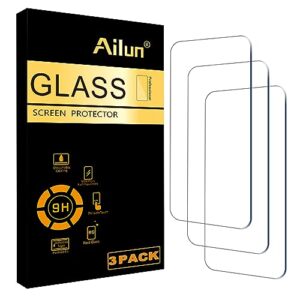 ailun glass screen protector for iphone 15 plus/iphone 15 pro max [6.7 inch] display 3 pack tempered glass, sensor protection, dynamic island compatible, case friendly