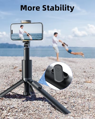 TODI 63" Phone Tripod, Tripod for iPhone & Portable Selfie Stick Tripod with Remote, Phone Tripod Stand for Video Recording, Travel Tripod for Cell Phone Tripod Compatible with iPhone 15/14/13/Android