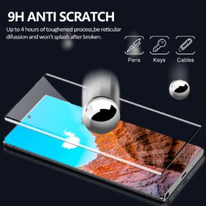 Samcorn [2+2 Pack] Galaxy S23 Ultra Screen Protector, 9H Tempered Glass, Ultrasonic Fingerprint Support, 3D Curved, HD Clear Scratch Resistant for Samsung Galaxy S23 Ultra 5G Glass Screen Protector