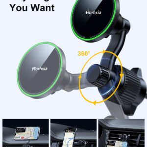 Rorhxia 15W Qi2 Fits MagSafe Car Mount Charger, [Never Blocking Vent, Enjoy The Comfort of The A/C] Magnetic Vent Phone Holder for Car Wireless Charging Fit for iPhone 15/14/13/12 Pro Max Plus