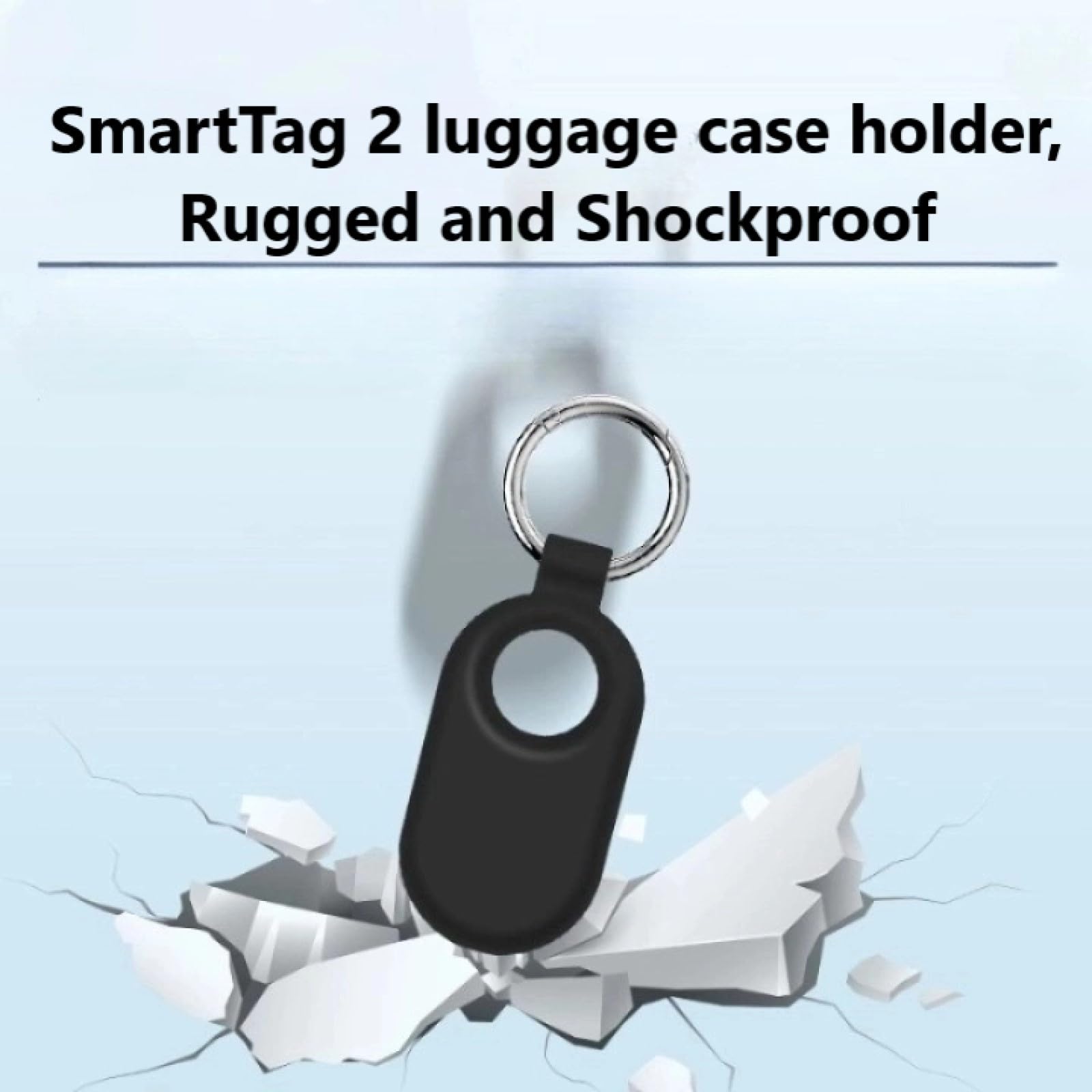 Bingcok 2 Packs for Galaxy SmartTag2 Case Keychain Smart Tag 2 Case (2023) for Keys, Wallet, Luggage, Backpacks,Pets (1-2Black)