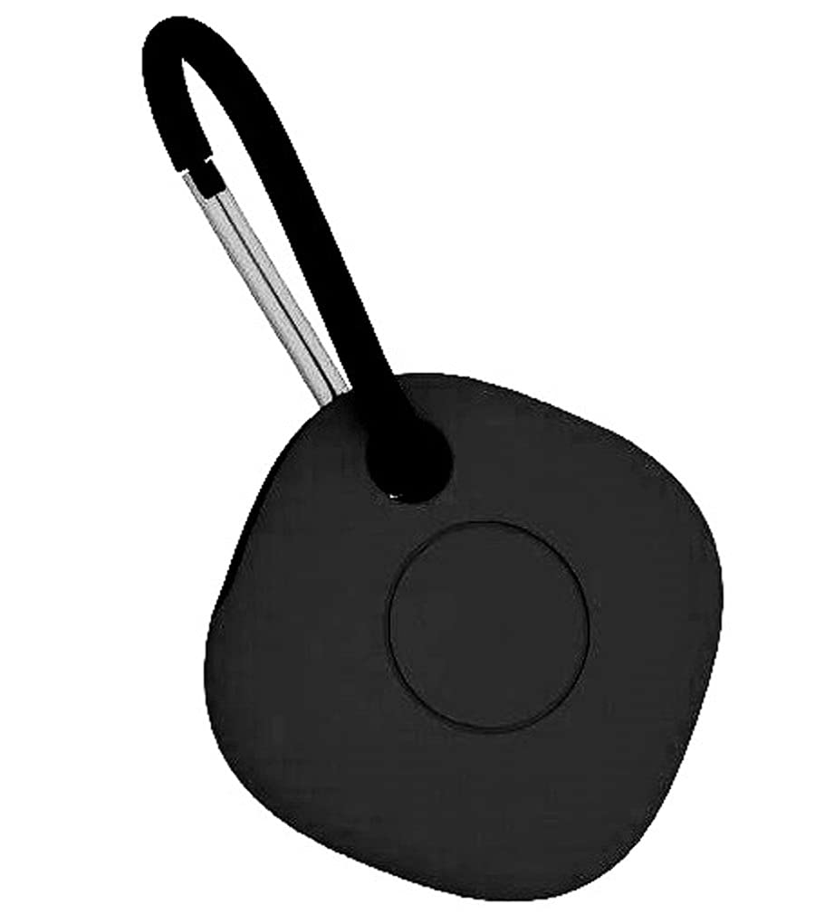 BLLQ Soft Silicone Cover Case with Key Ring Keychain Clip Compatible with Sam sung Galaxy SmartTag,1 Pack, Black