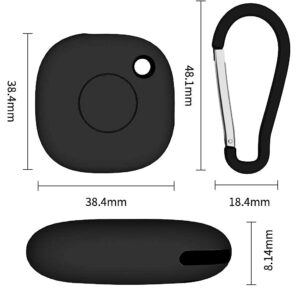 BLLQ Soft Silicone Cover Case with Key Ring Keychain Clip Compatible with Sam sung Galaxy SmartTag,1 Pack, Black